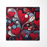 COLORFUL CARVED HEARTS SILK POCKET SQUARE - VALENTINE DAY COLLECTION